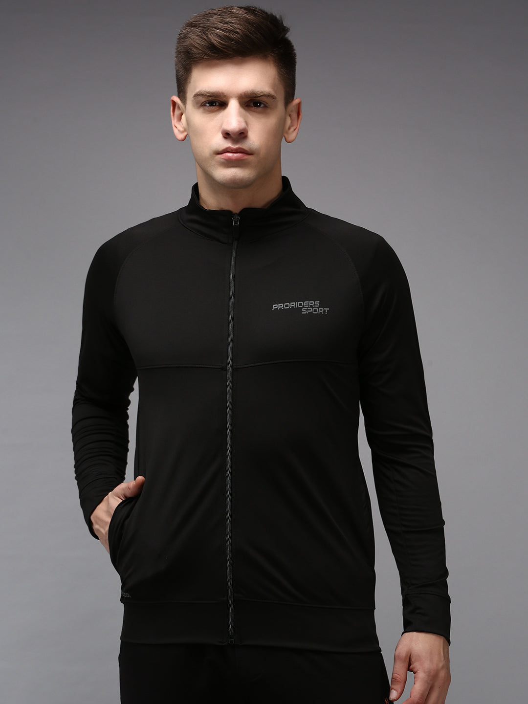 Men Black Solid Sweatshirt