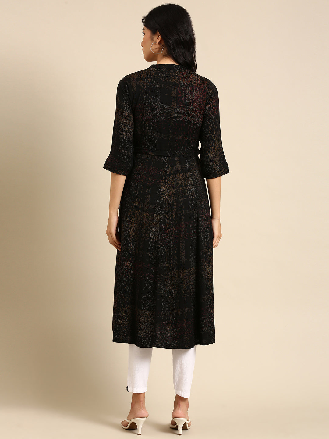 Women's Black Printed Anarkali Kurta