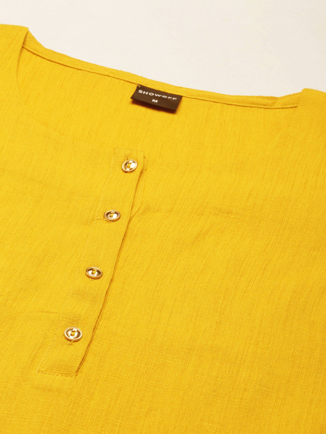 Women Yellow Solid Straight Kurta