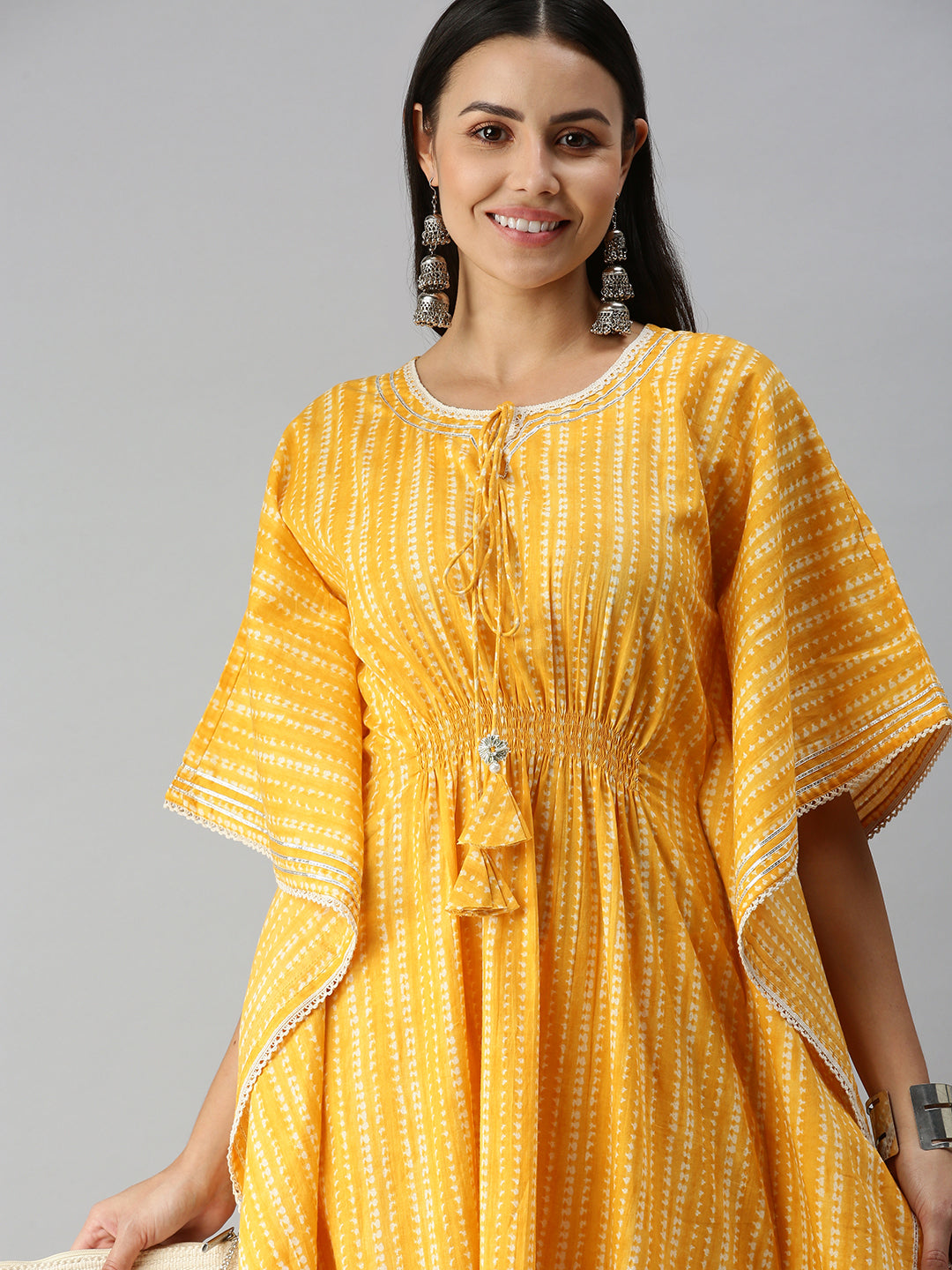 Women's Yellow Geometrical Kurta Sets