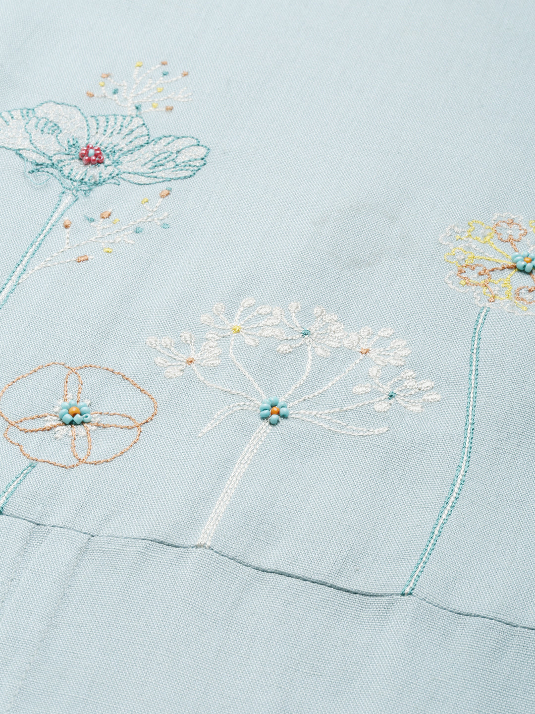 Women's Blue Embroidered A-Line Kurta