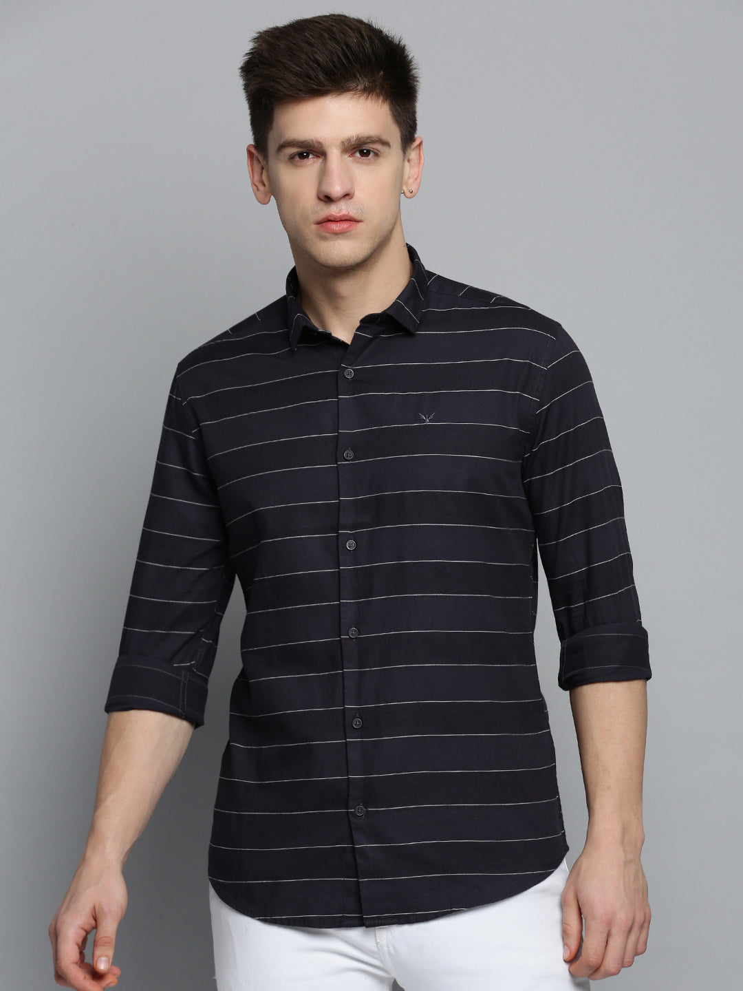 Men Black Solid Casual Shirt