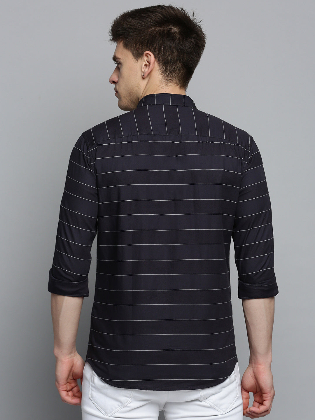 Men Black Solid Casual Shirt