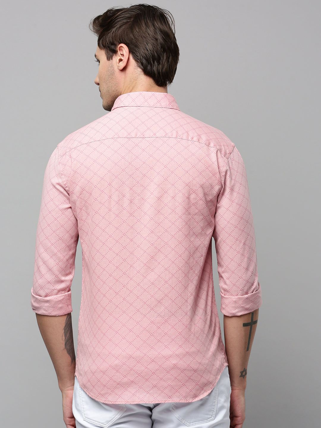 Men Pink Printed Casual Shirt