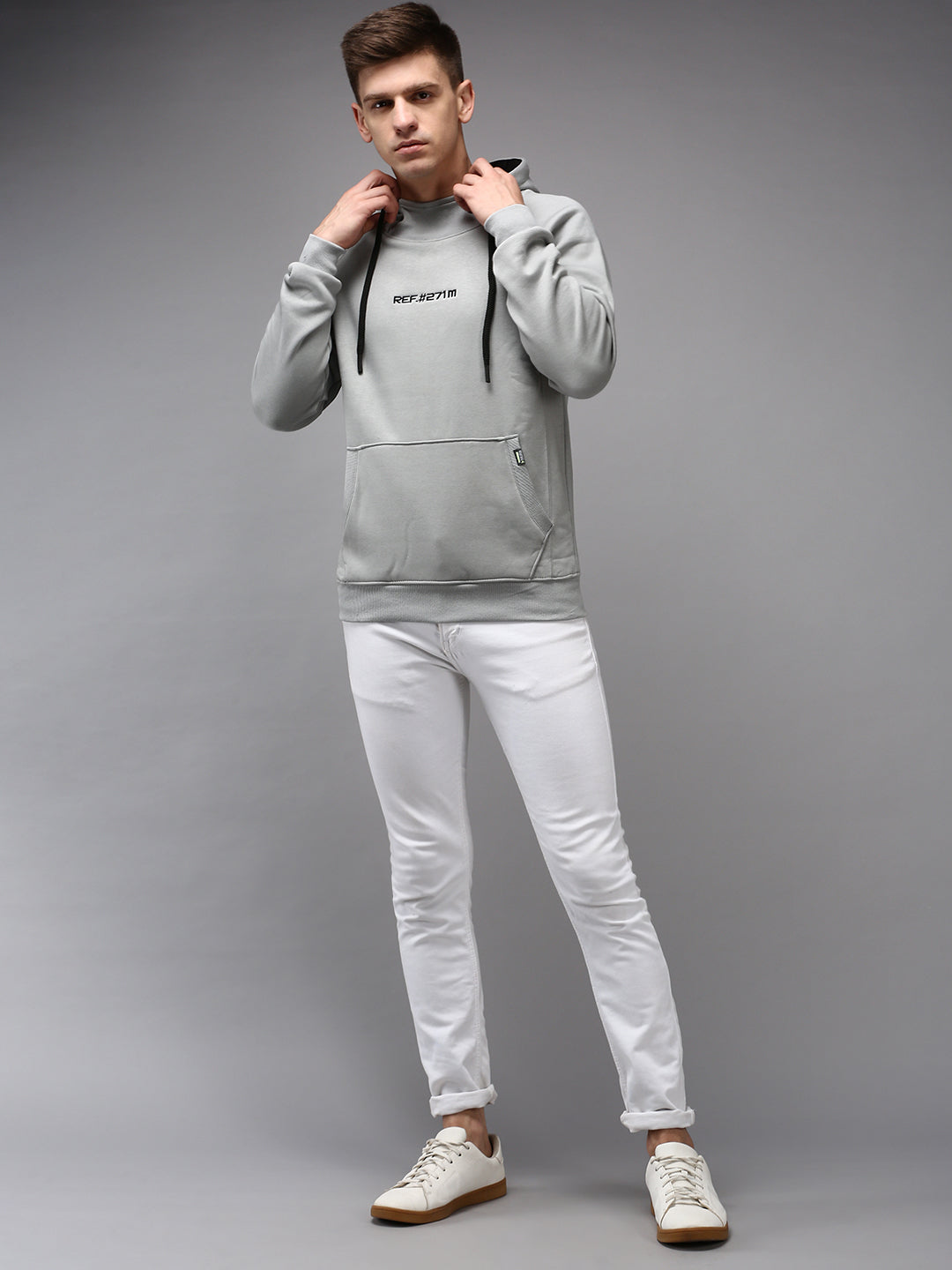 Men Grey Solid Sweatshirt