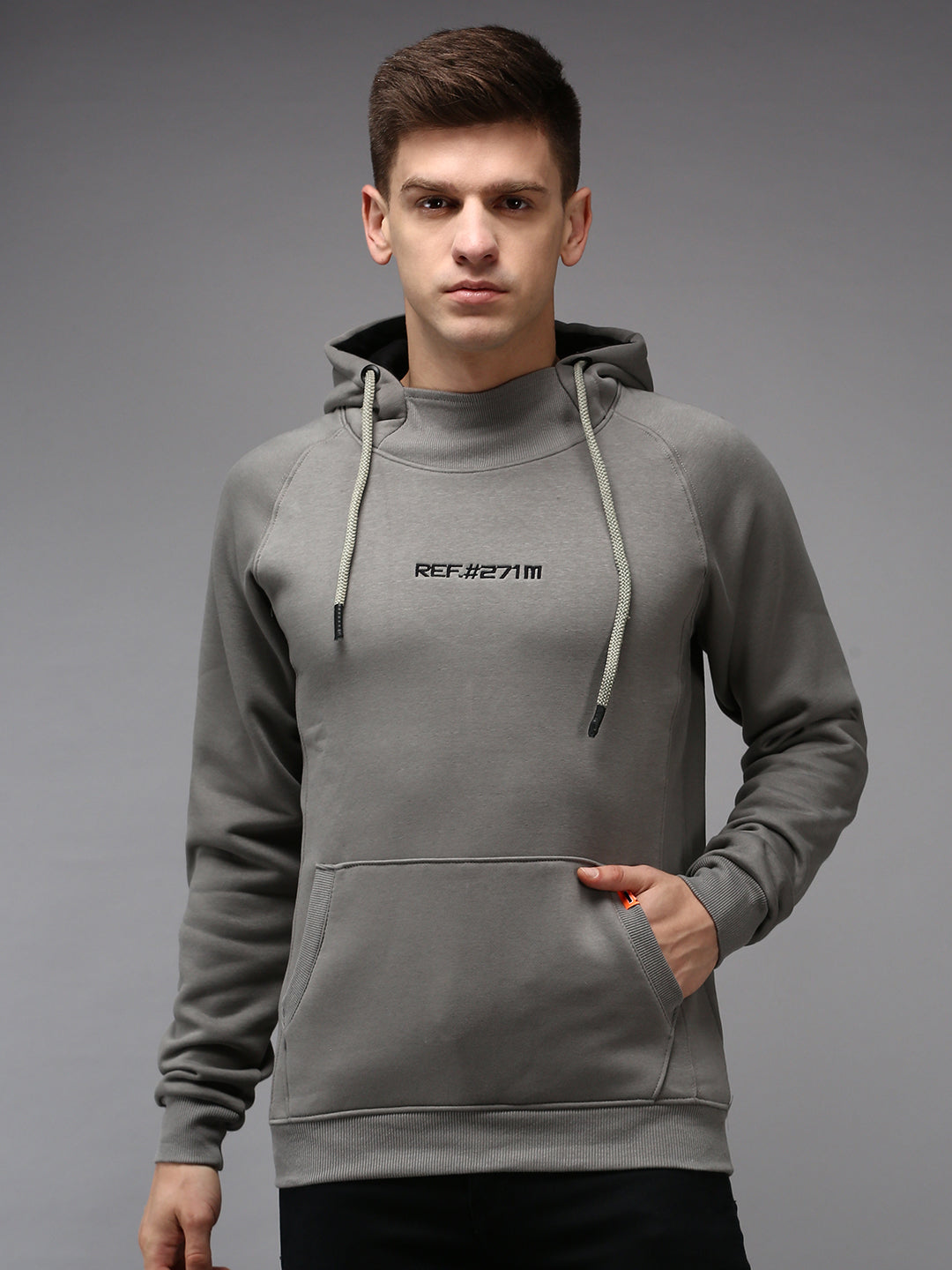 Men Grey Solid Sweatshirt