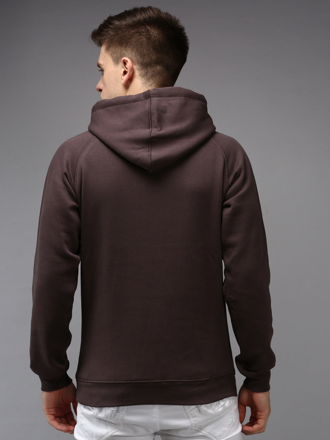 Men Brown Solid Sweatshirt