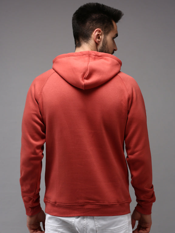 Men Orange Solid Sweatshirt