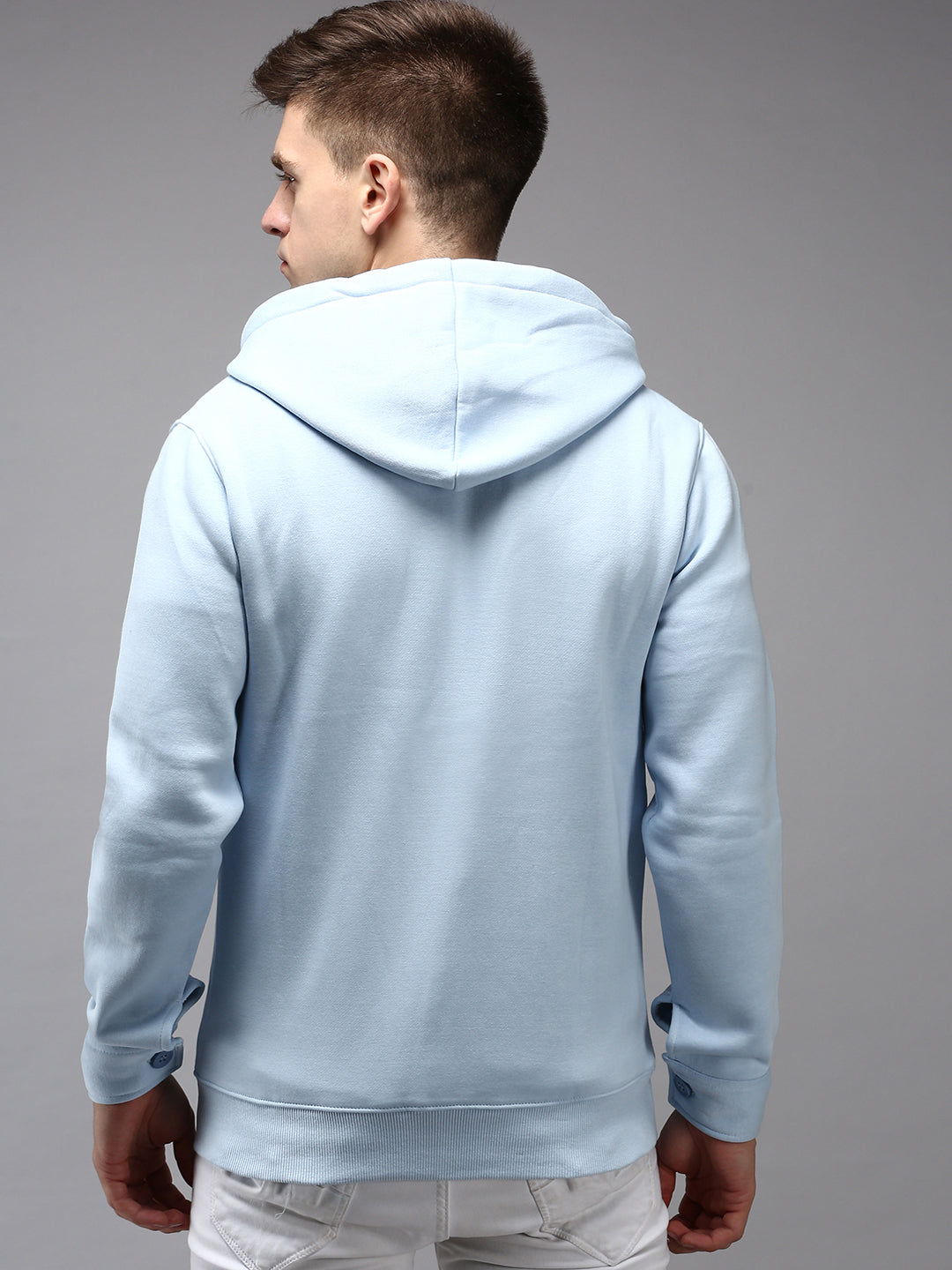 Men Blue Solid Sweatshirt