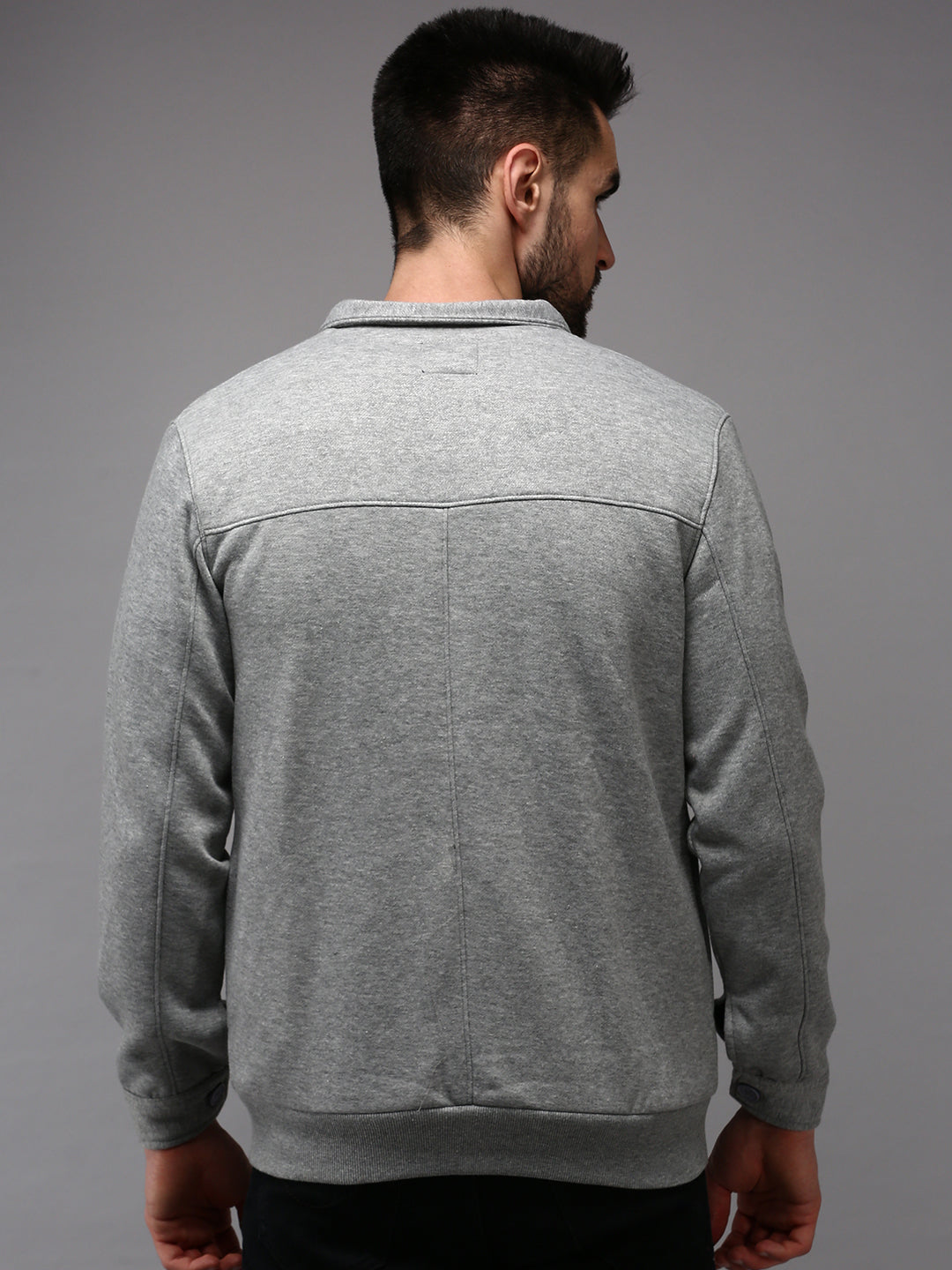 Men Grey Solid Sweatshirt