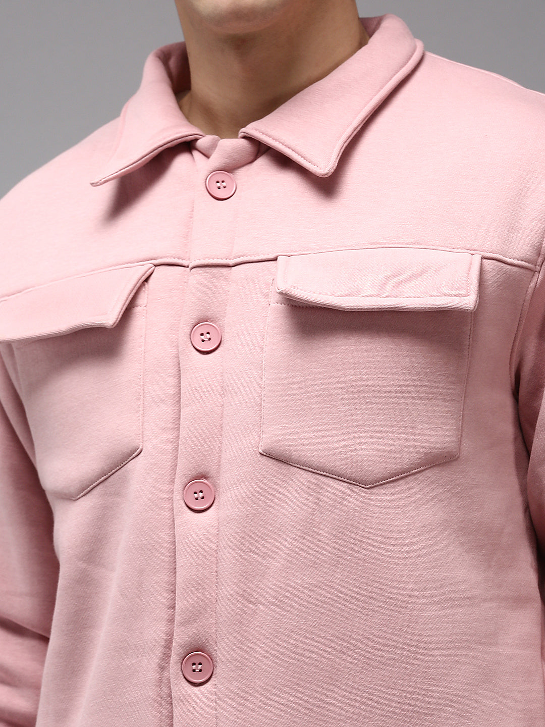 Men Pink Solid Sweatshirt