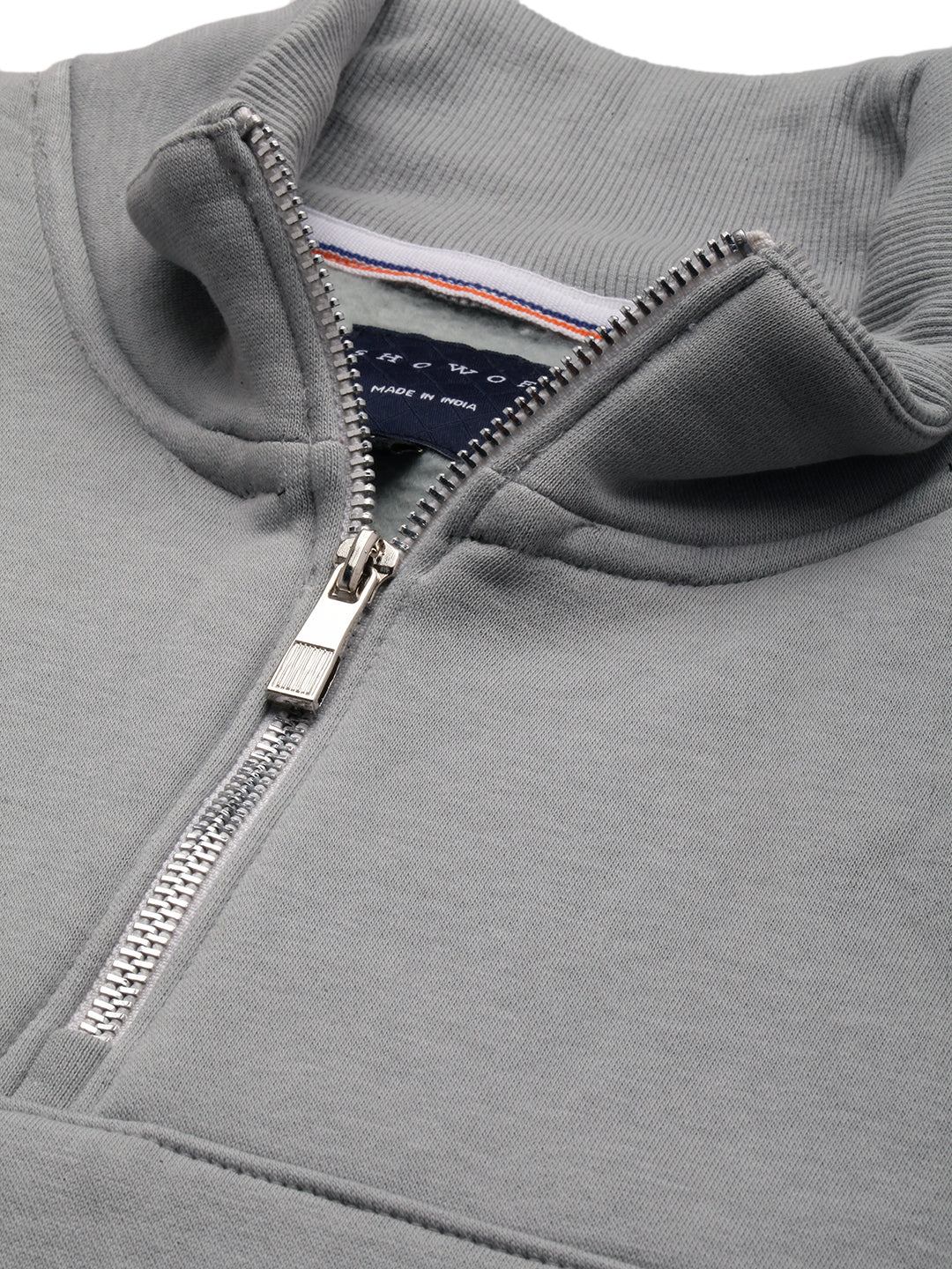 Men Grey Solid Sweatshirt