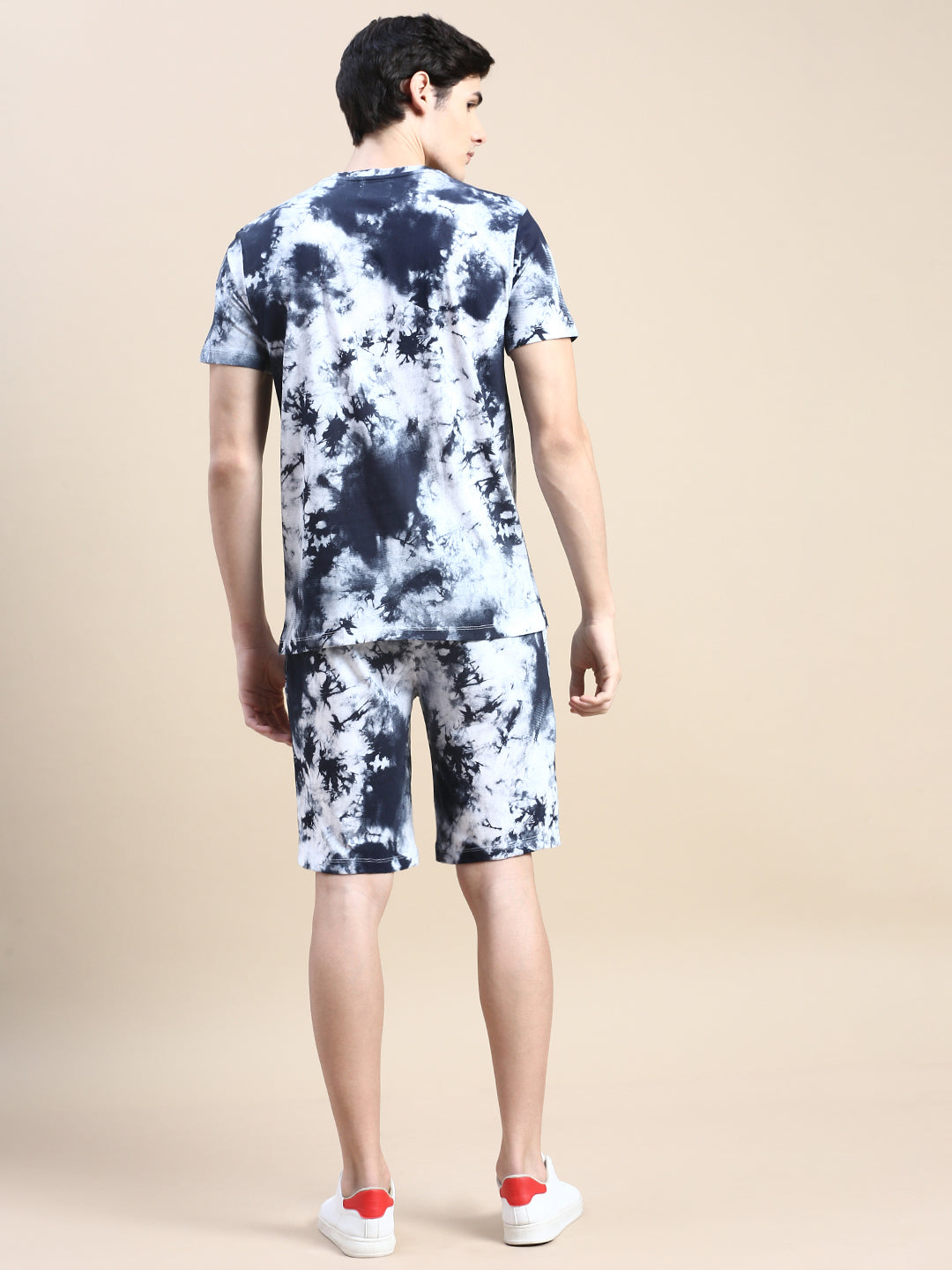 Men White Tie Dye Casual Co ord Set