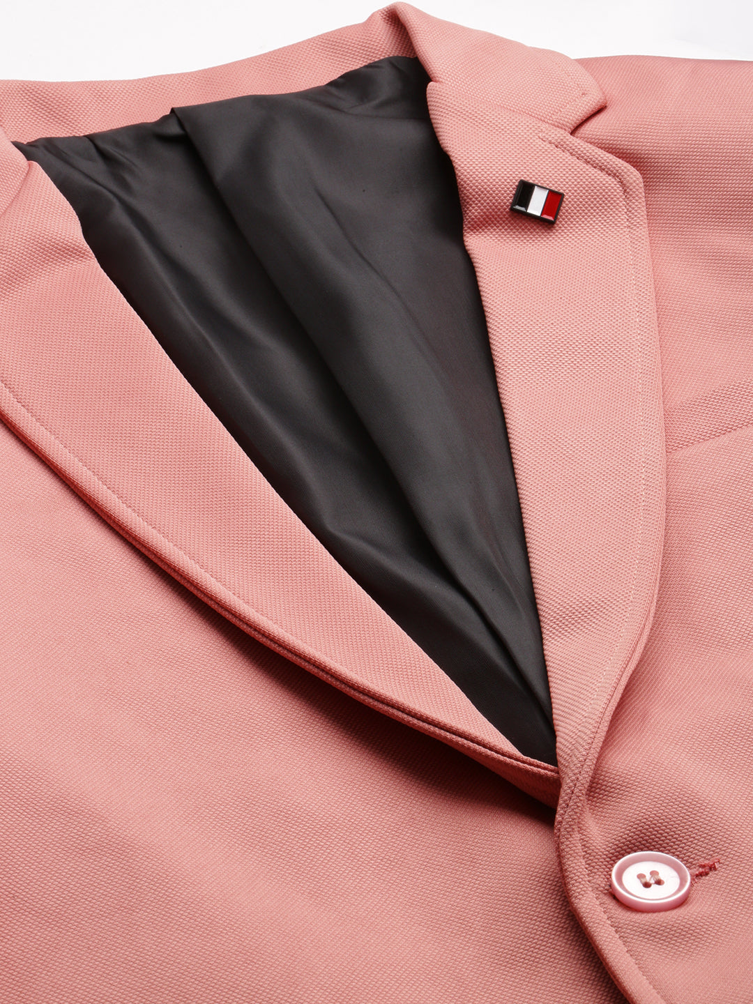 Men Pink Solid Blazer