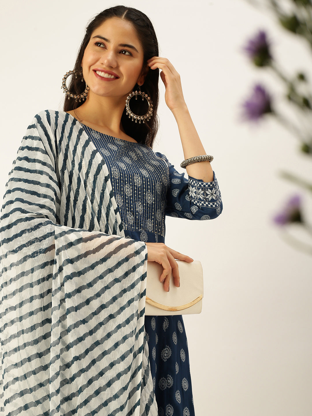 Women's Blue Printed Kurta Sets