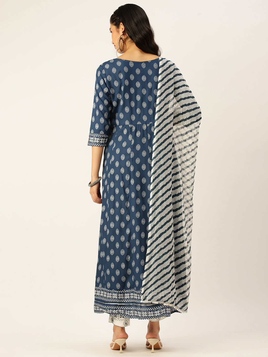 Women's Blue Printed Kurta Sets