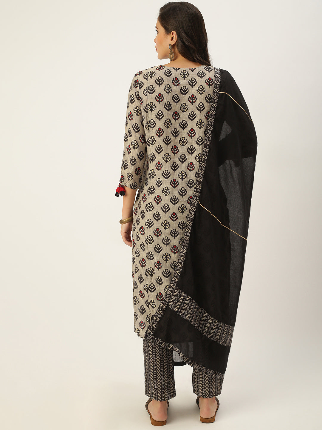 Women's Grey Printed Kurta Sets