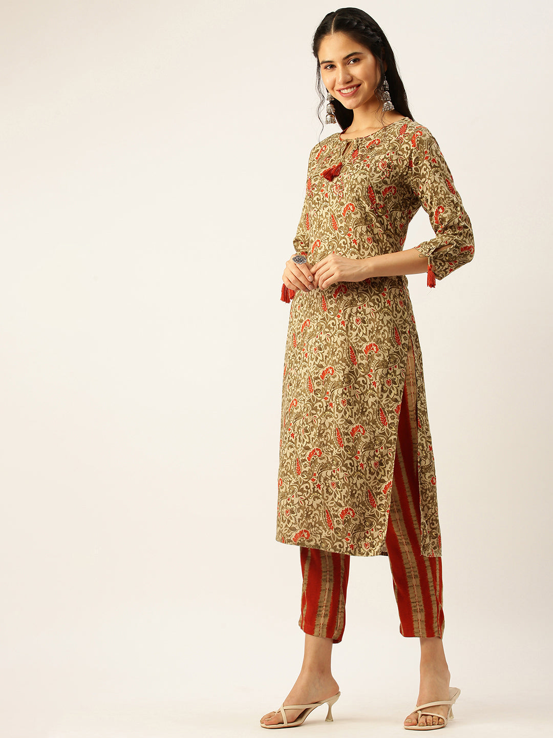 Women's Green Printed Kurta Sets