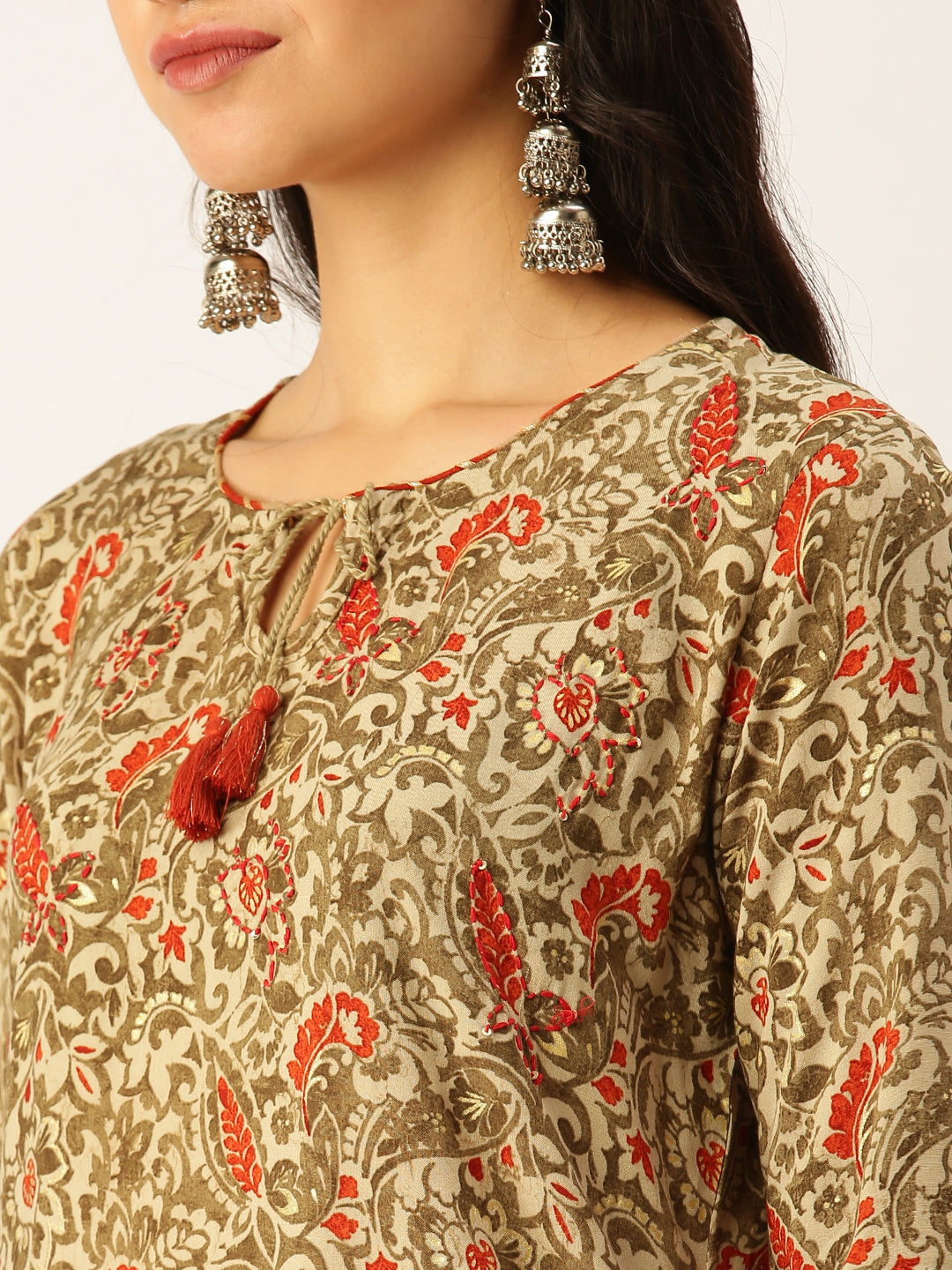 Women's Green Printed Kurta Sets