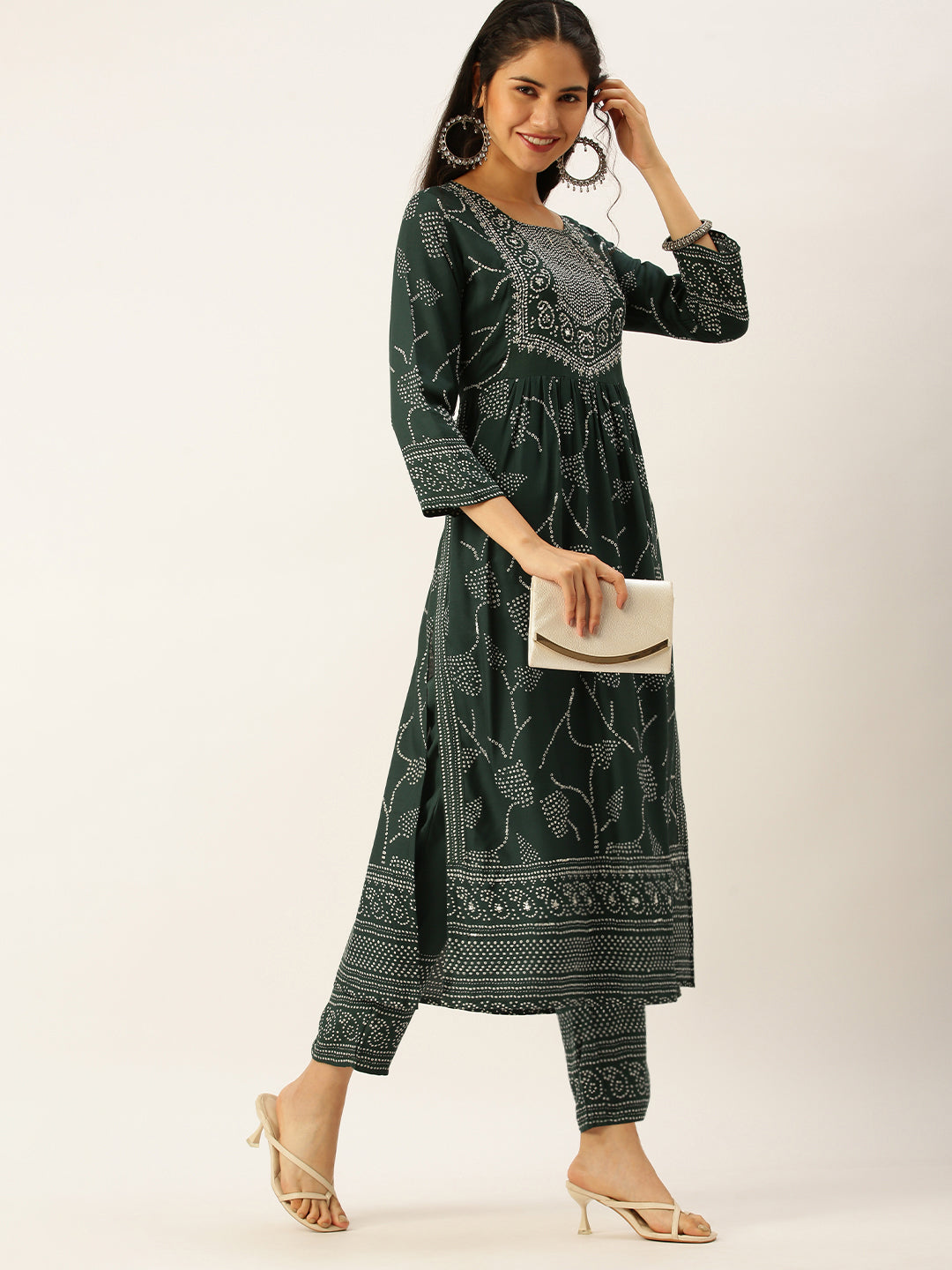 Women's Green Printed Kurta Sets