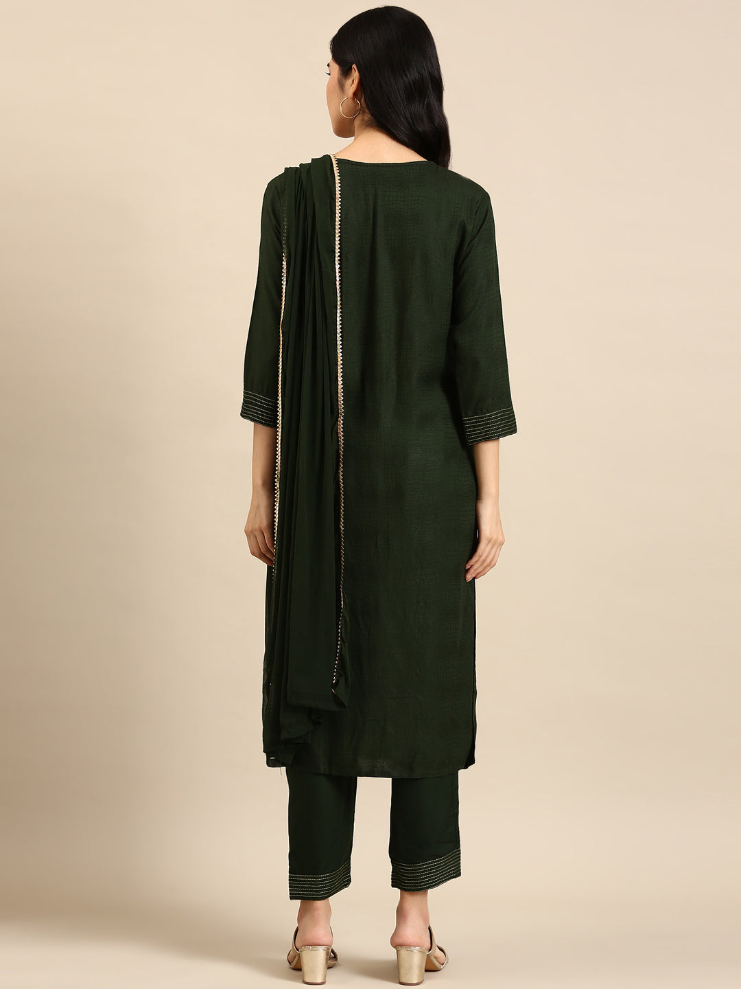 Women's Green Solid Kurta Set