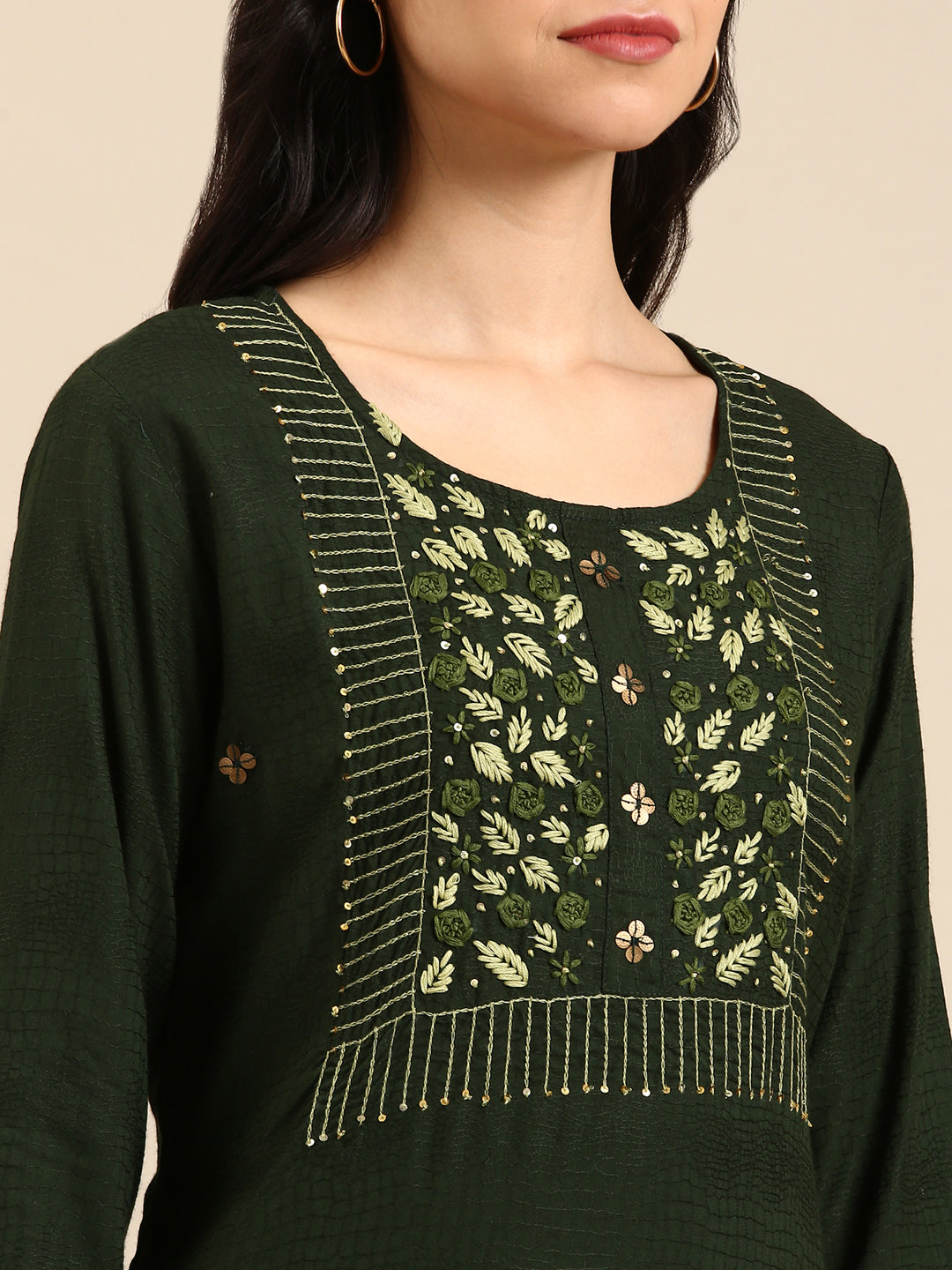 Women's Green Solid Kurta Set