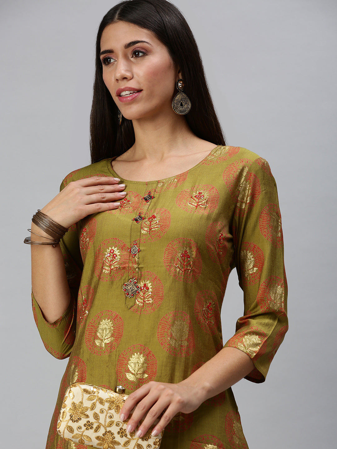 Women's Green Printed Kurta Sets