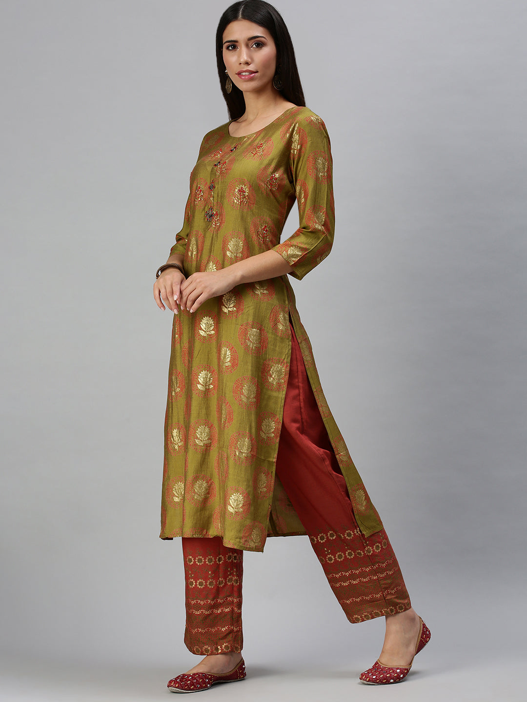 Women's Green Printed Kurta Sets