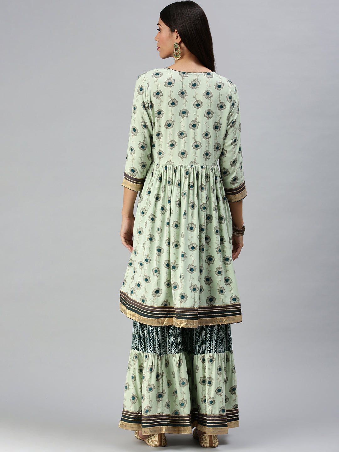 Women's Green Printed Kurta Sets