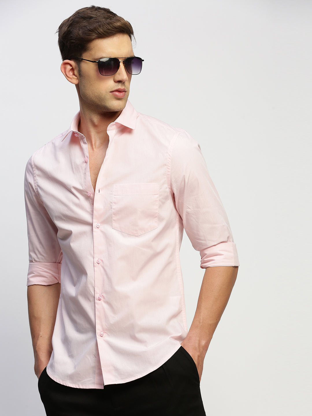 Men Pink Solid Shirt