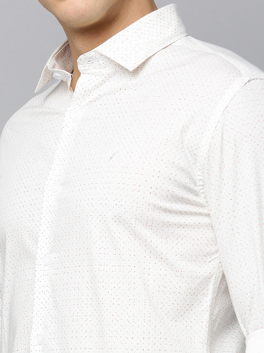 Men White Printed Casual Shirt