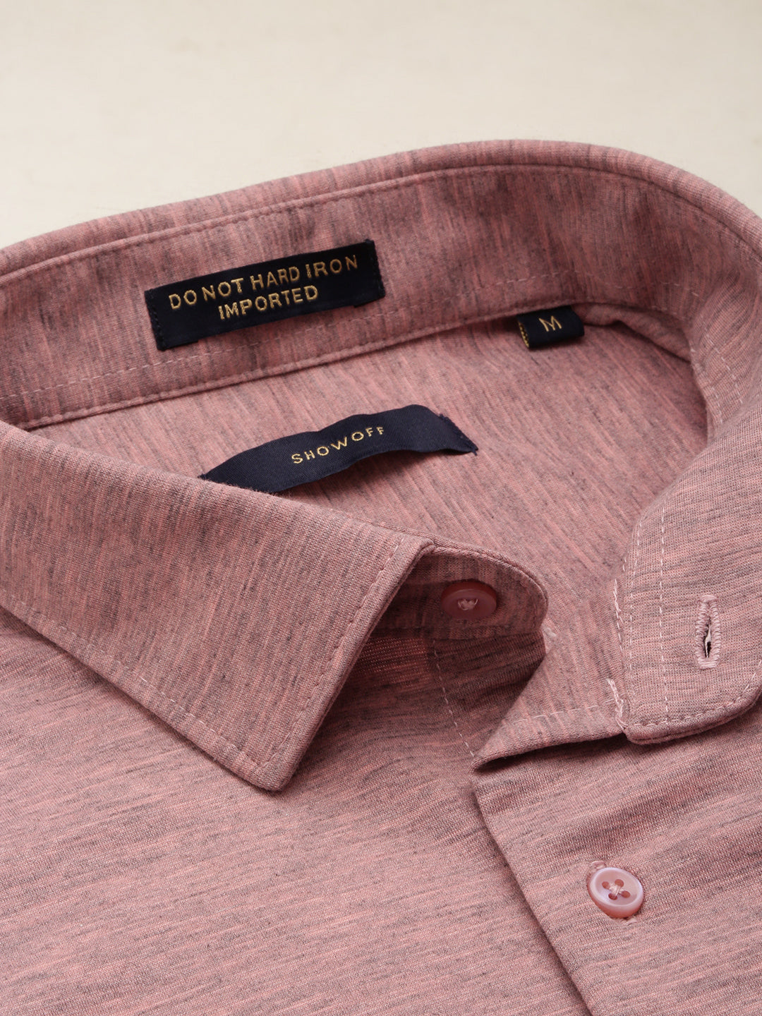 Men Pink Solid Casual Shirt