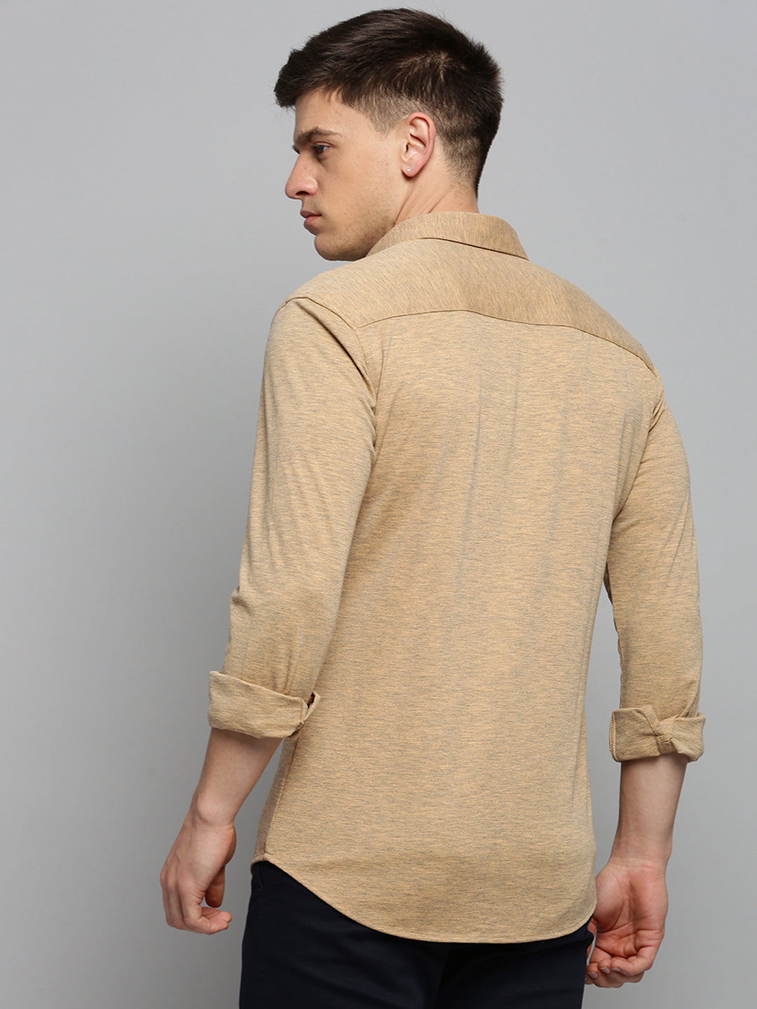 Men Copper Solid Casual Shirt