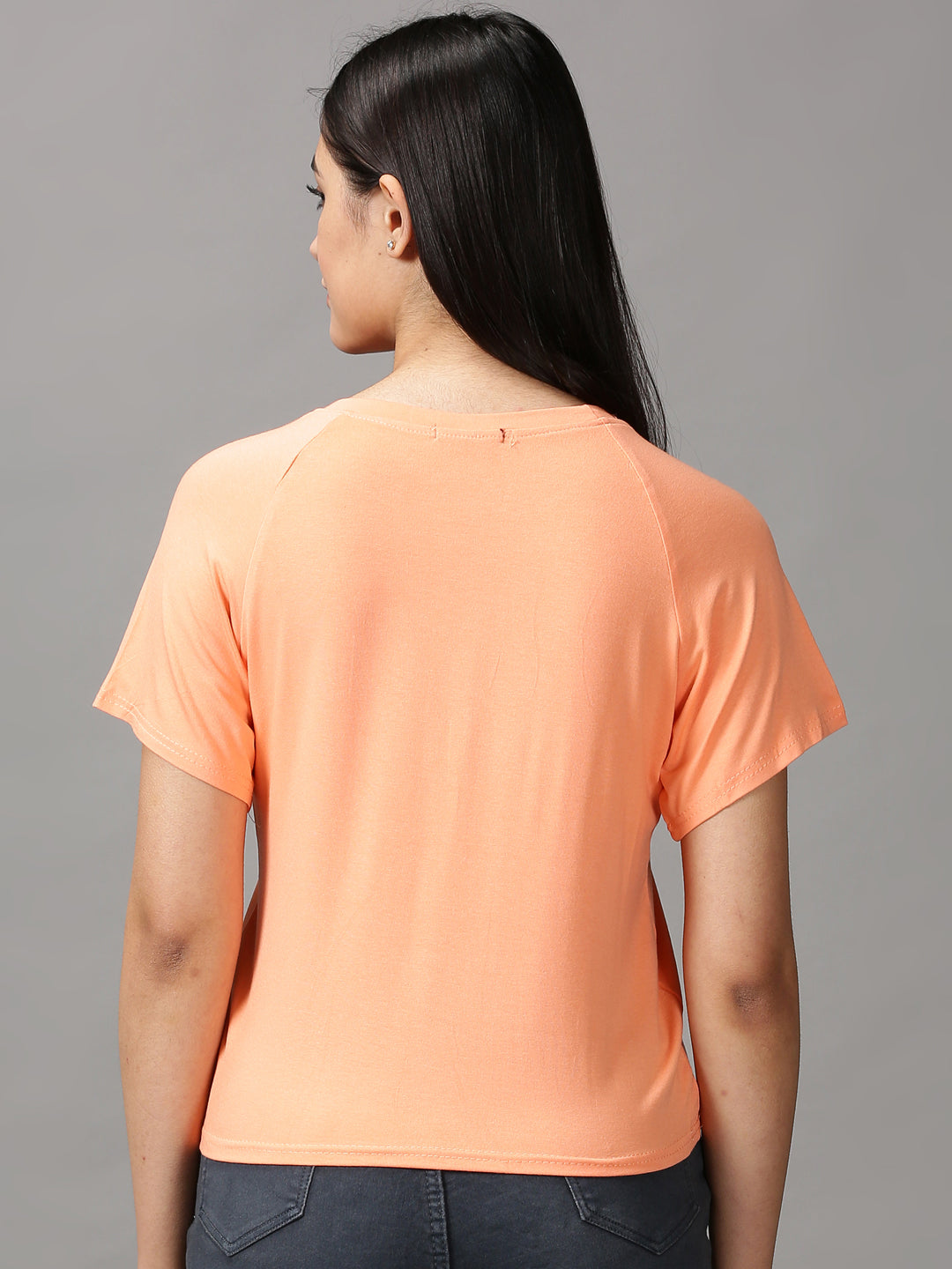Women's Orange Solid Top