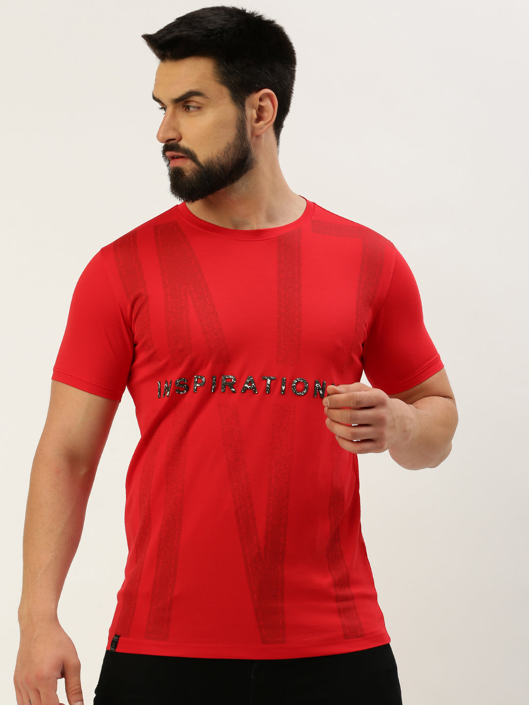 Men Red Printed T Shirt