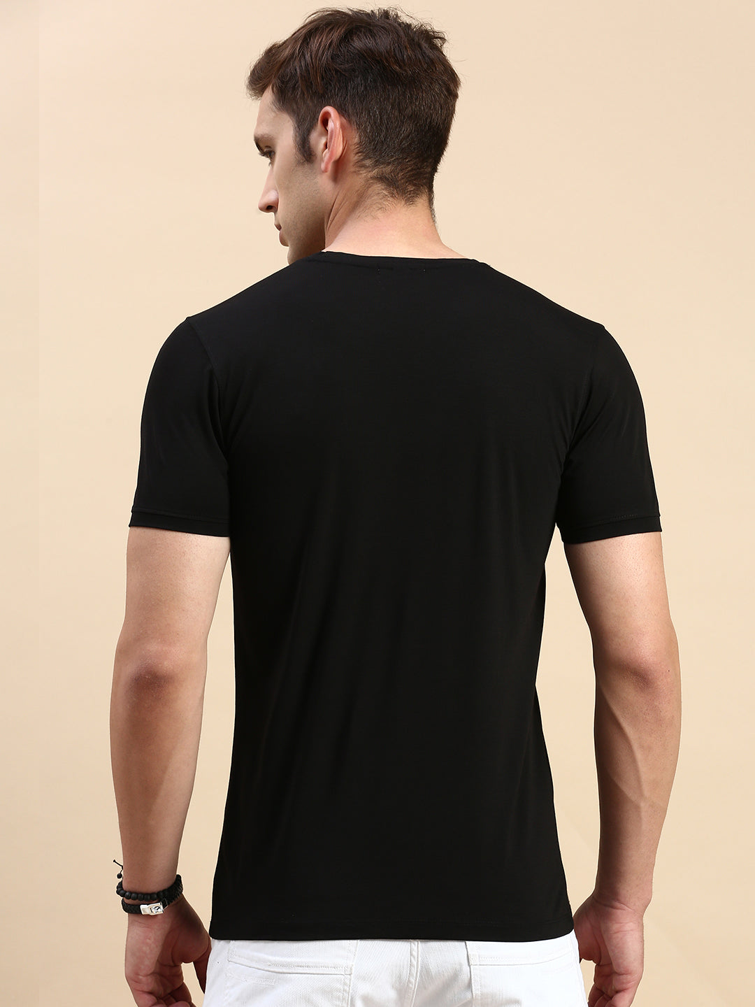Men Black Printed T Shirt