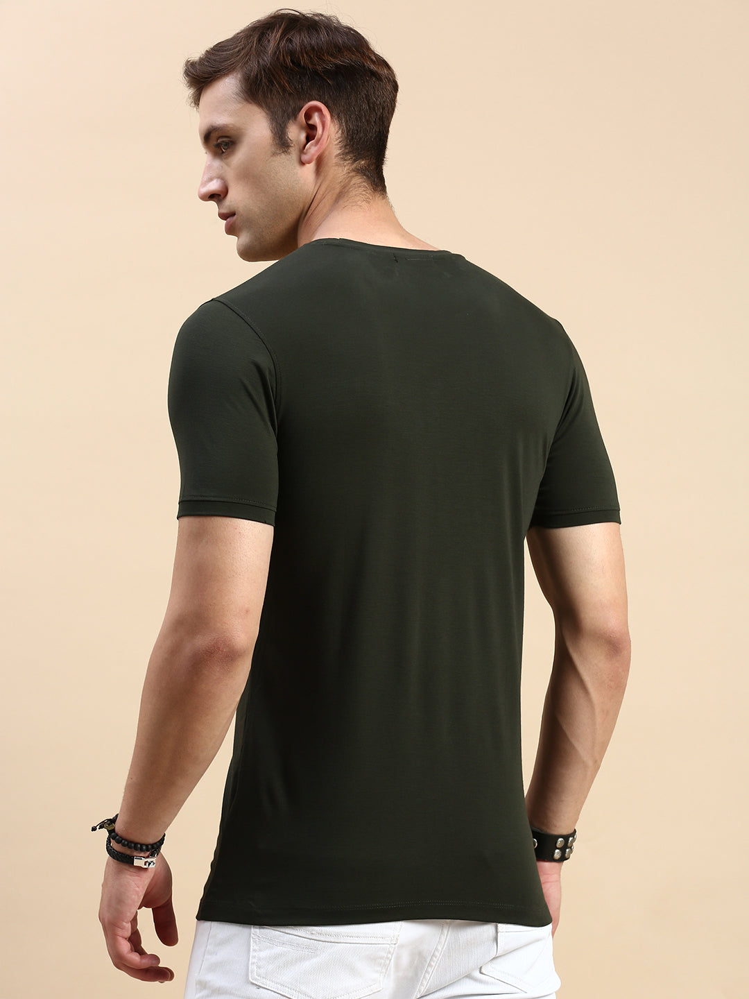 Men Green Printed T Shirt