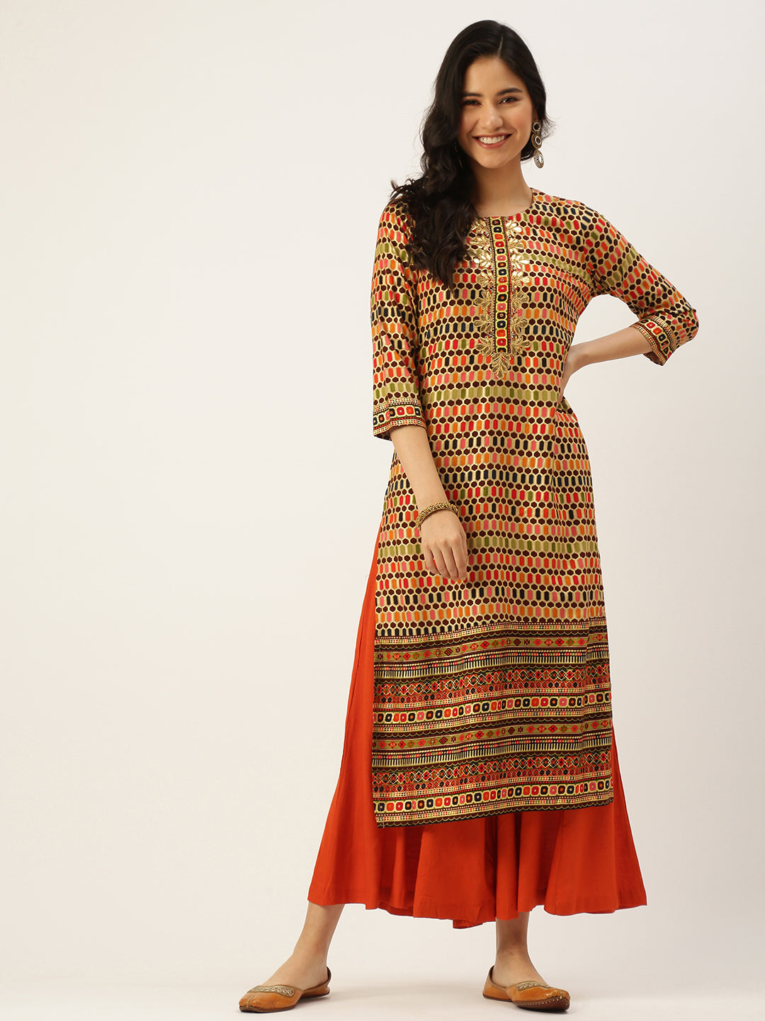 Women's Multicolour Printed Straight Kurtas