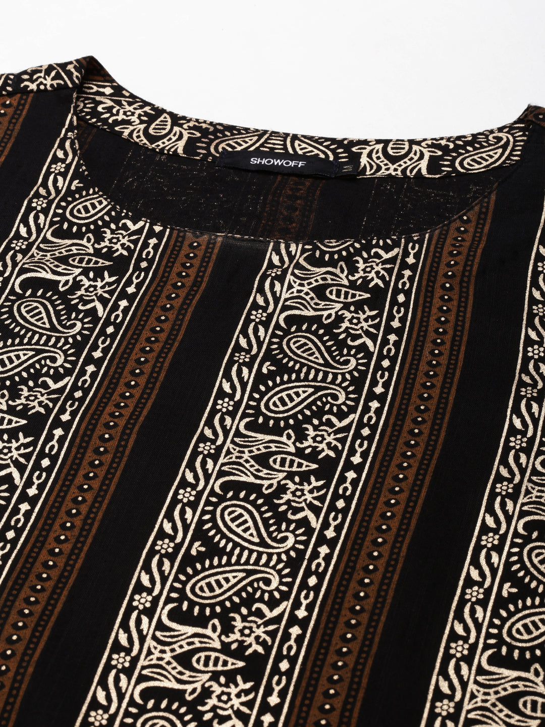 Women's Black Printed Straight Kurta