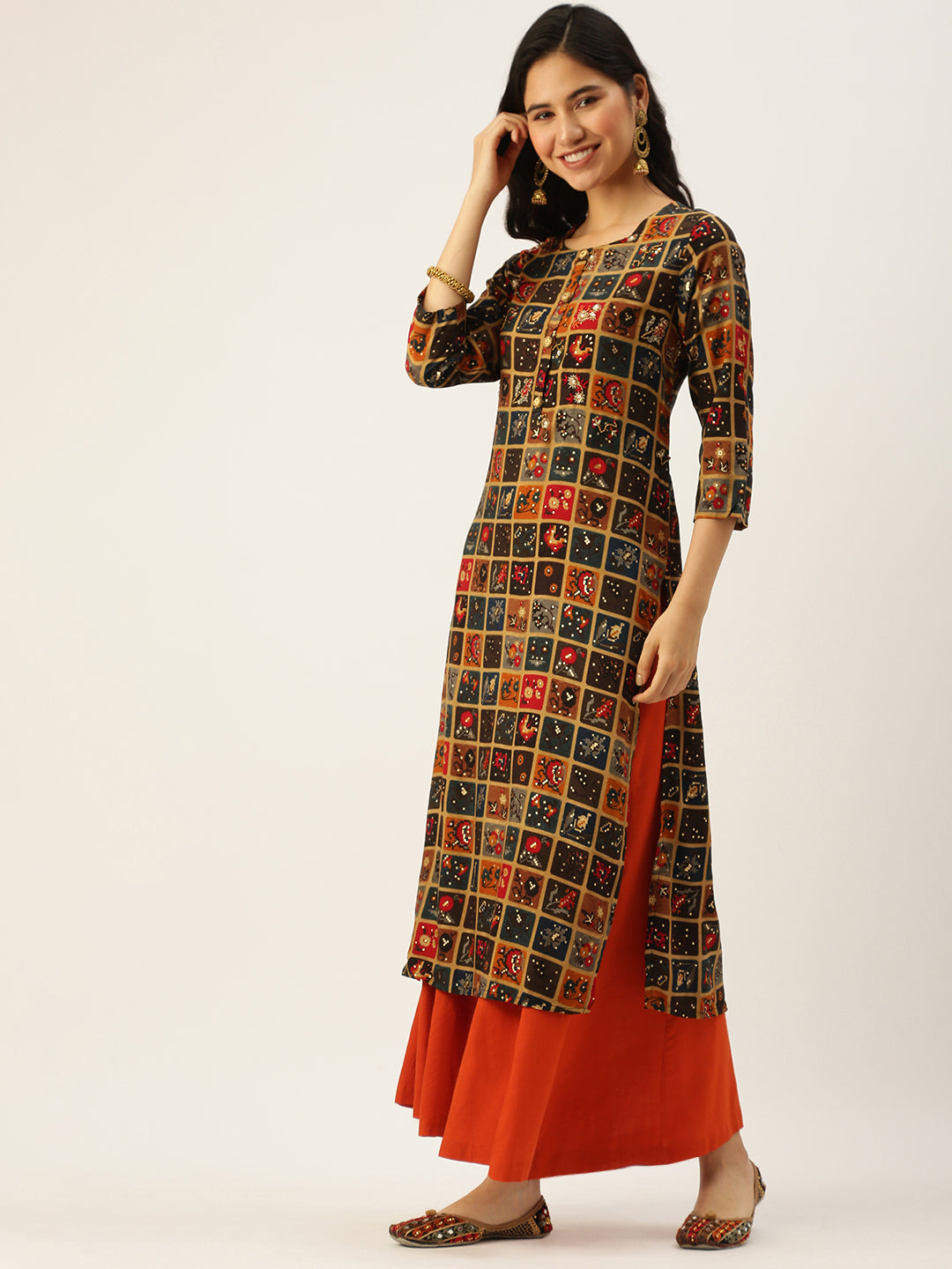 Women's Multicolour Printed Straight Kurtas