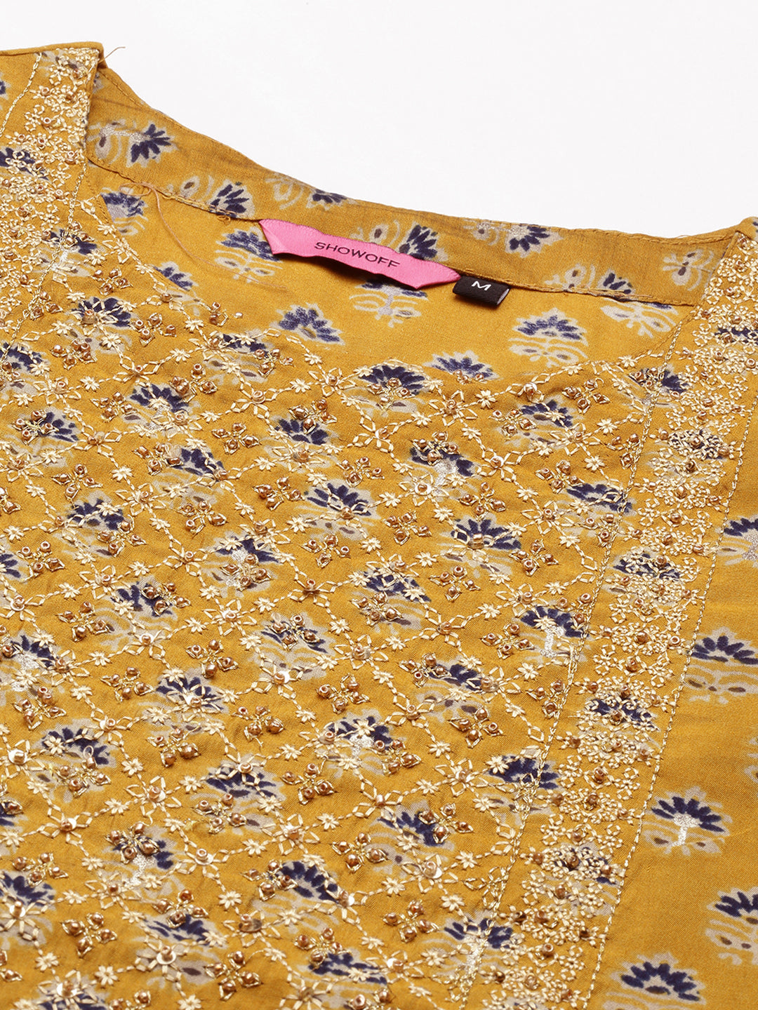 Women's Yellow Printed Straight Kurta