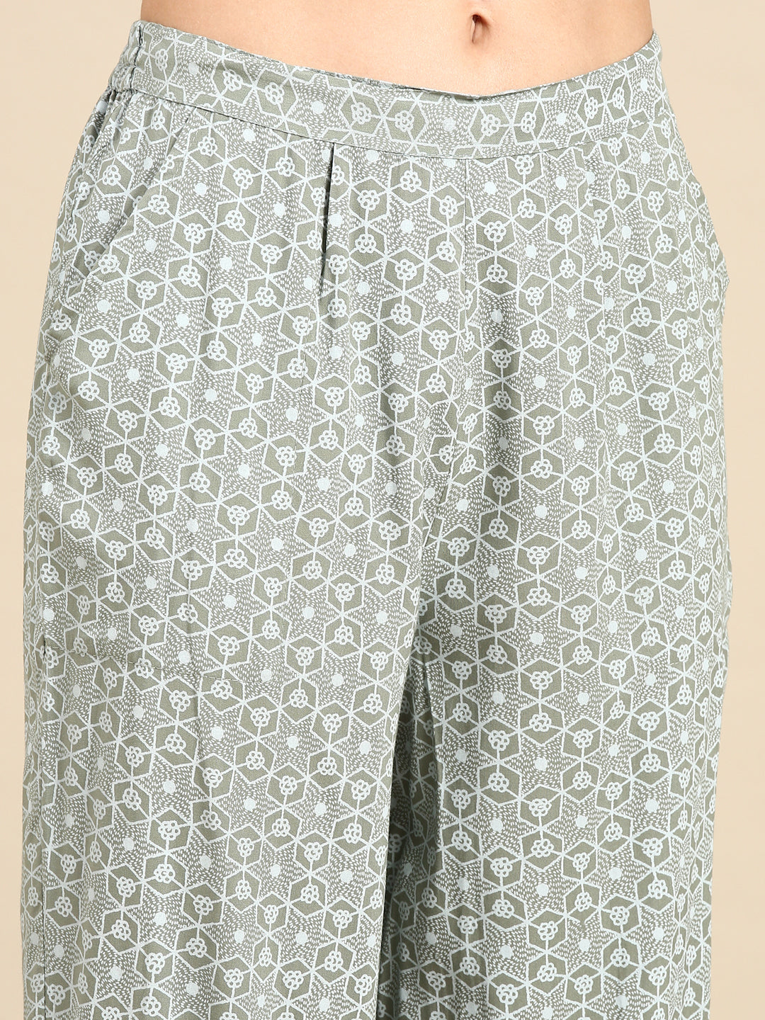 Women's Grey Printed Kurta Set