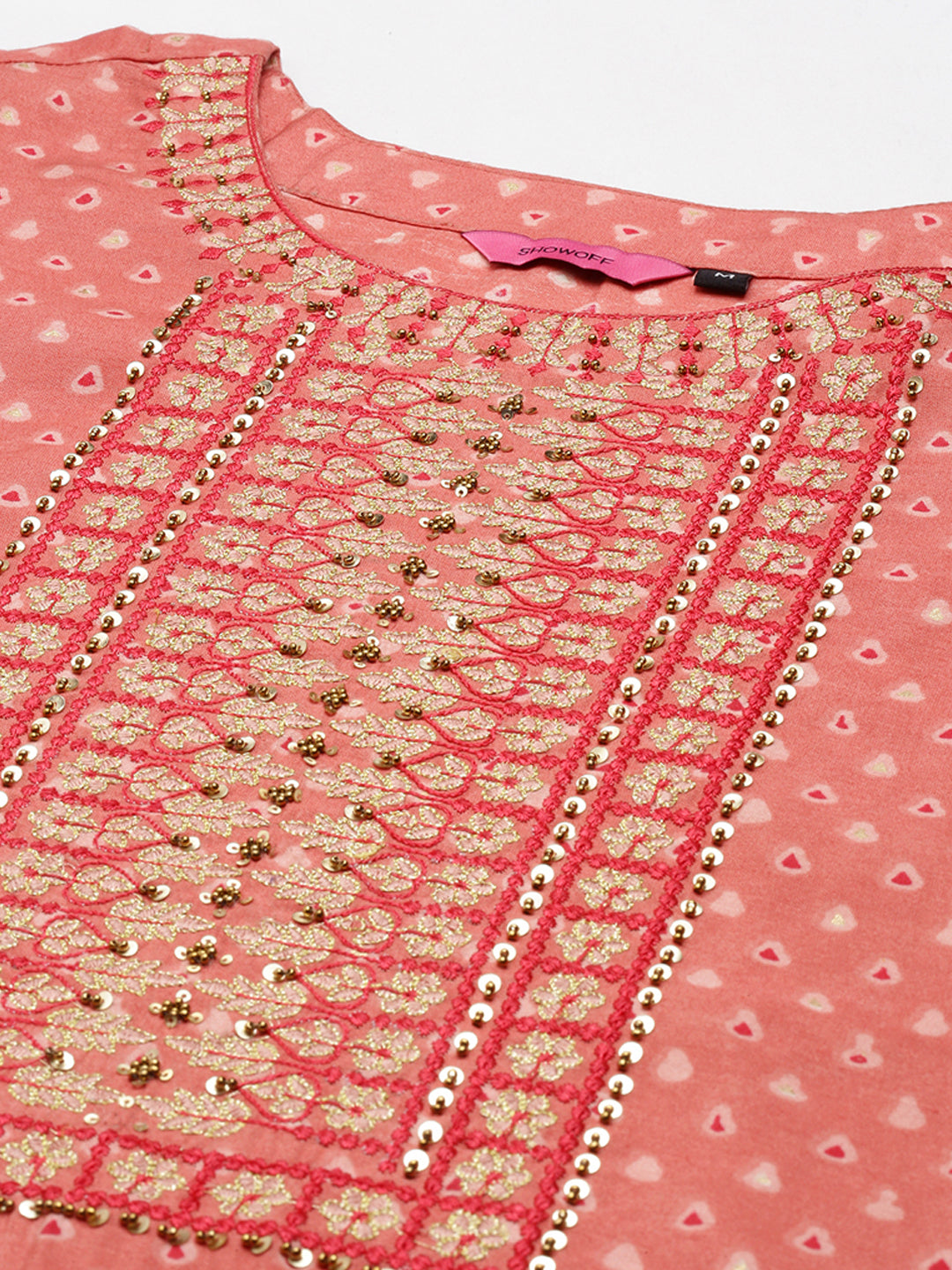 Women's Peach Paisley Kurta Set