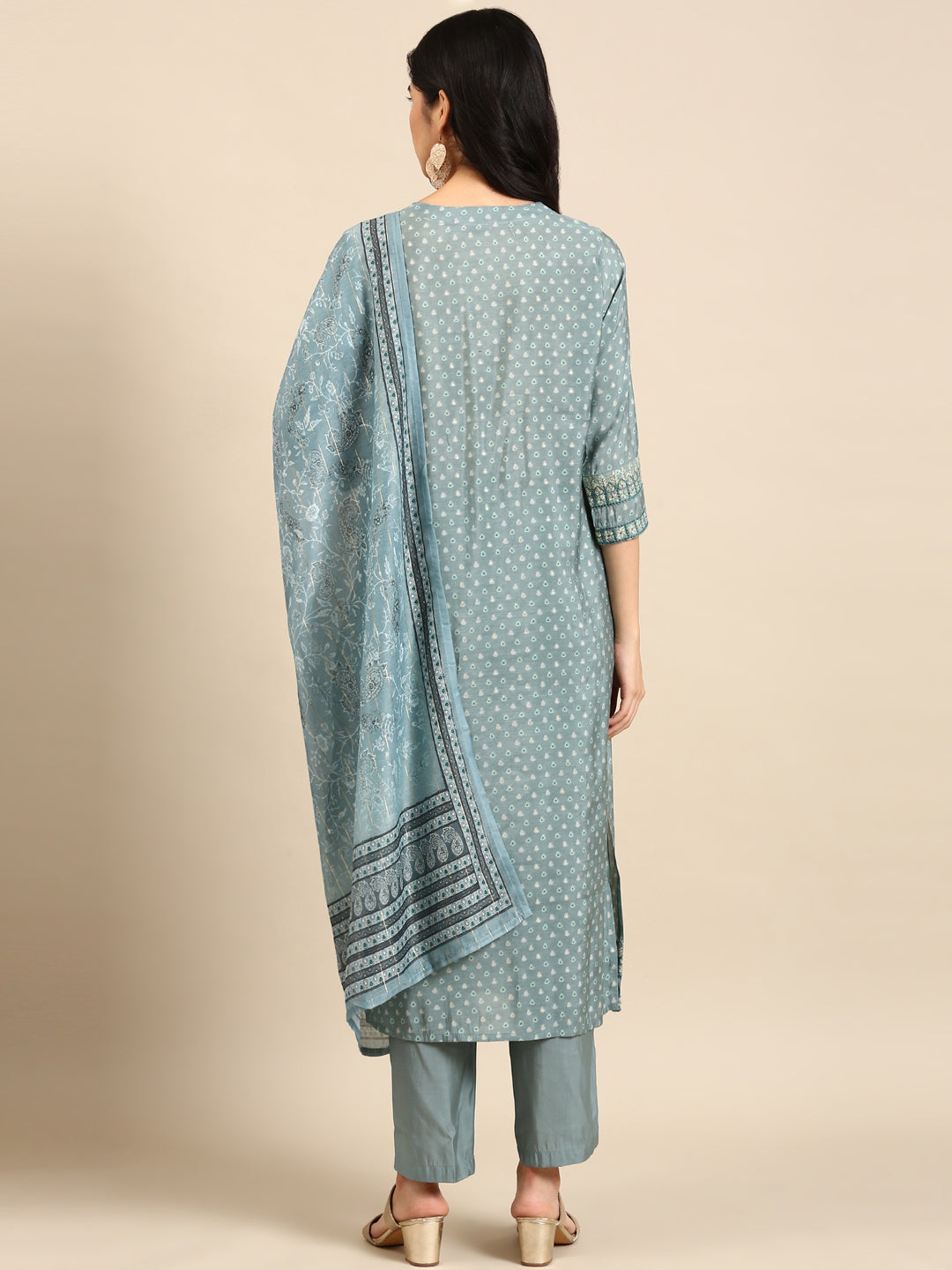 Women's Teal Paisley Kurta Set