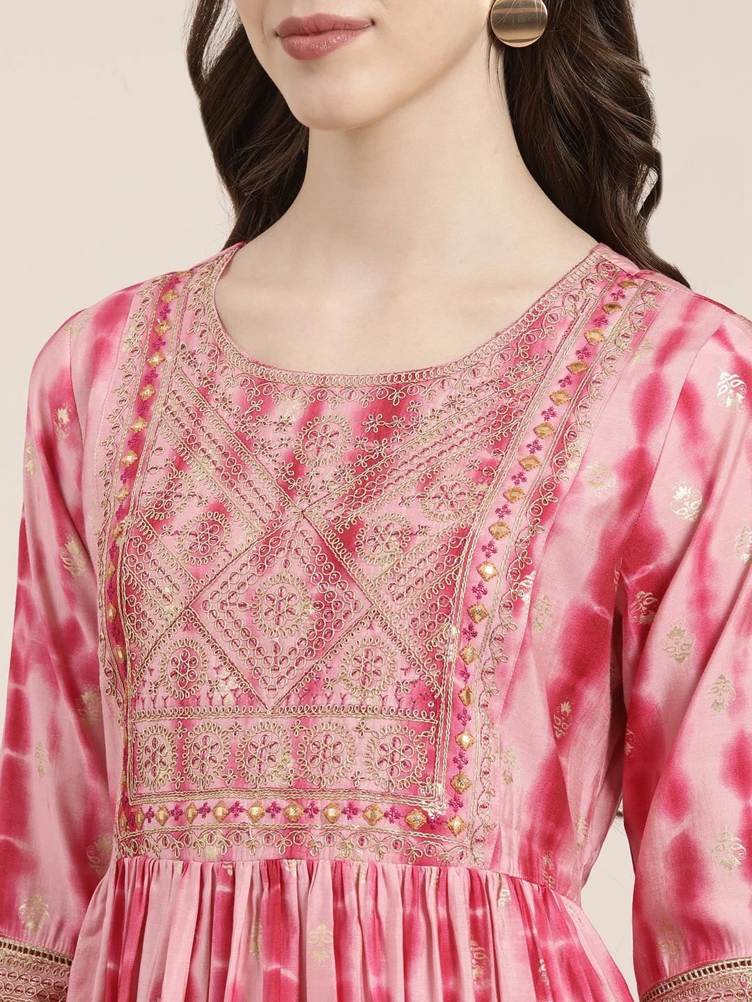 Women Pink Printed Kurta Set