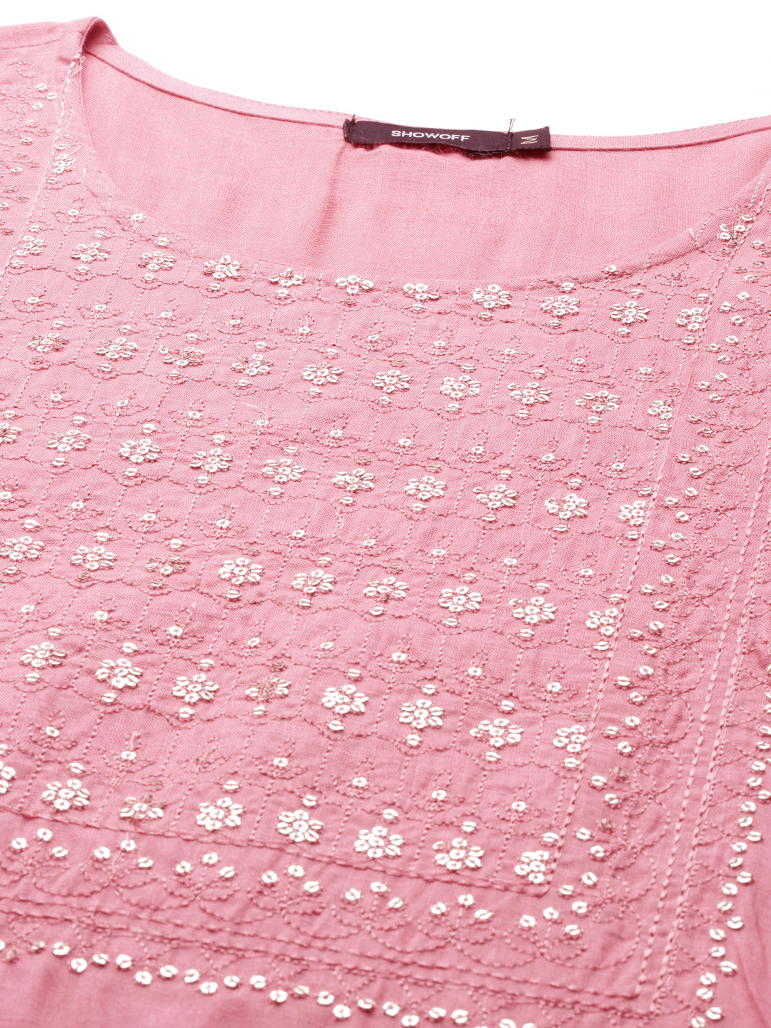 Women's Pink Solid Straight Kurta