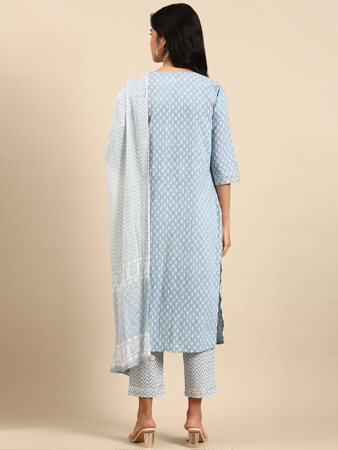 Women's Blue Printed Kurta Set