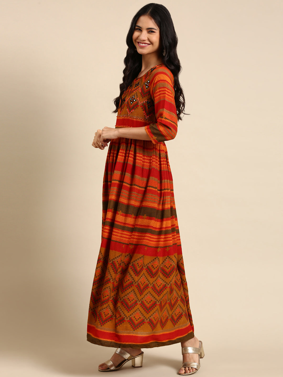 Women's Multi Embellished Anarkali Kurta