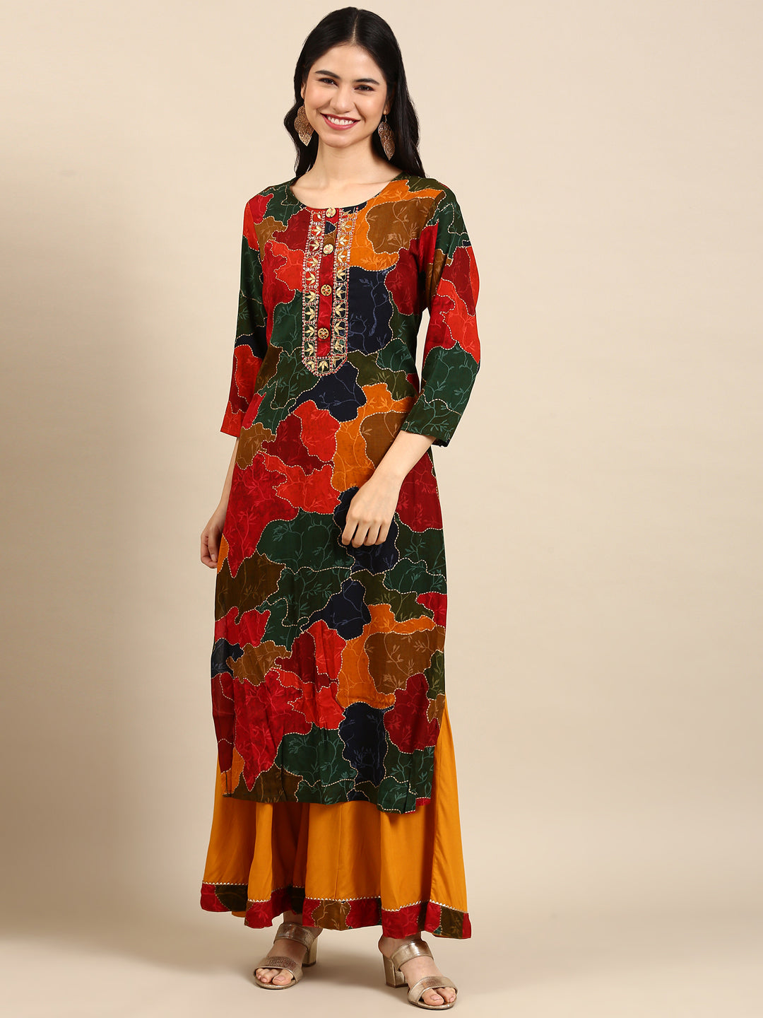 Women's Multicolour Printed Kurta Set