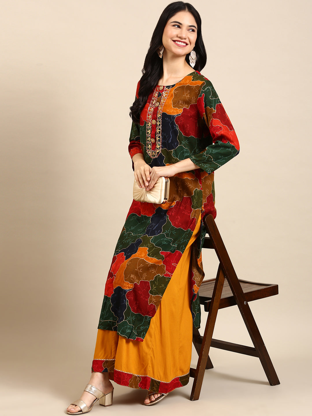 Women's Multicolour Printed Kurta Set